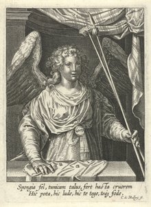 Anjo com Lança, Esponja e Dados